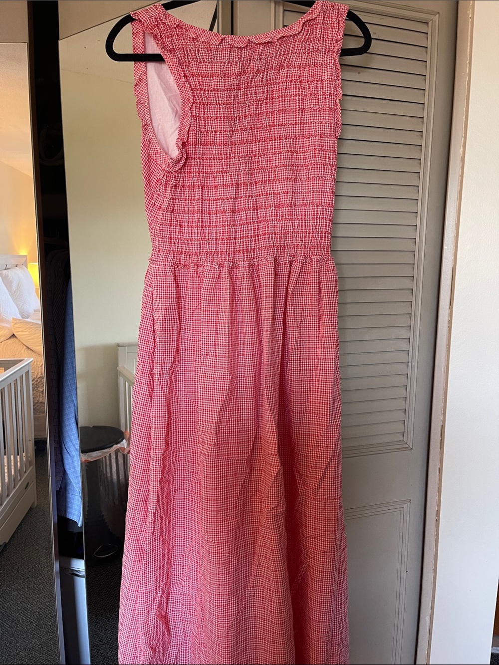 Max Studio London Smocked Red Gingham Maxi Dress - Picture 3 of 3